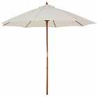 Outsunny 2.5M Wooden Garden Parasol Outdoor Umbrella Canopy With Vent - Off-white