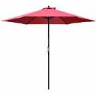 Outsunny 2.8m Patio Parasol 6 Ribs - Red