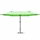 Outsunny Sun Umbrella Canopy Double-side Crank Sun Shade Shelter 4.6M - Green