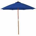 Outsunny 2.5M Wooden Garden Parasol Outdoor Umbrella Canopy With Vent - Blue