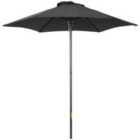 Outsunny 2M Parasol Patio Umbrella Outdoor Sun Shade - Black