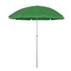 Outsunny Beach Umbrella with Tiltable Canopy - Green