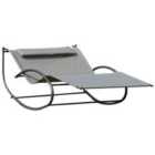 Outsunny Hammock Chair Sun Bed Rock Seat With Metal Texteline - Grey