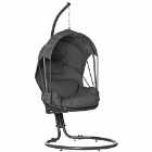 Outsunny Hanging Egg Chair Swing Hammock Chair With Stand Retractable Canopy - Grey