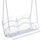 Outsunny Solid Metal 2 Seat Swing Chair Hanging Hammock - White