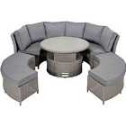 Pacific Slate Grey Bermuda Daybed Dining Set With Ceramic Top -Grey