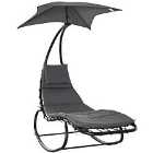 Outsunny Outdoor Rocking Chair Lounge Bed - Grey
