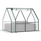 Outsunny Raised Garden Bed Planter Box With Greenhouse Large Window - Clear