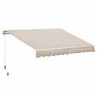 Outsunny Manual Retractable Awning Garden Shelter Canopy 3 X 2M - Beige
