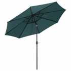 Outsunny Patio Umbrella Outdoor Sunshade Canopy With Tilt And Crank - Green
