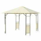 Outsunny 3Mx3M Garden Gazebo Awning Tent Marquee Water Resistant Steel - Cream
