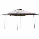 Outsunny 4 X 4M Pop Up Tent Gazebo Outdoor With Adjustable Legs And Roller Bag - Brown