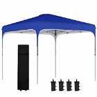 Outsunny Pop Up Gazebo Foldable With Wheeled Carry Bag & 4 Weight Bags - Blue
