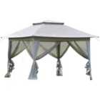 Outsunny 3.6 X 3M Pop-up Tent Gazebo Instant Canopy Steel Oxford With Roller Bag - Light Grey