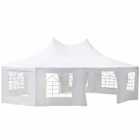 Outsunny 10 Sides Heavy Duty Tent Gazebo Outdoor Party Wedding Event Marquee - White