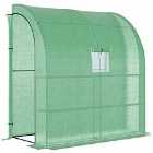 Outsunny Walk-in Lean To Wall Greenhouse With window & door 200Lx 100W X 213Hcm - Green