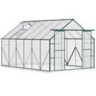 Outsunny 8X12Ft Polycarbonate Walk-in Greenhouse Outdoor With Double Sliding Door