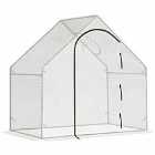 Outsunny Walk-in Portable Greenhouse Mini Grown House Steel Frame Window - White