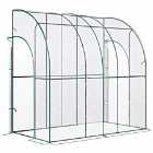 Outsunny 214 X 118 X 212Cm Walk-in Lean To Wall Tunnel Pvc Greenhouse With Doors