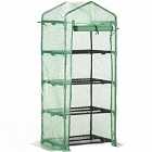 Outsunny Mini Greenhouse 4-tier Portable Plant House Shed With Pe Cover - Green