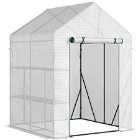 Outsunny Greenhouse For Outdoor Portable Gardening Plant Grow House With Shelf 143L X 143W X 195H Cm - Green