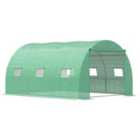 Outsunny Tunnel Greenhouse With Pe Cover Outdoor Plant House With Door & Window - Green