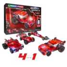 Laser Pegs Multi-model 4-in-1 Red Racer With 5 Led Light Brick & 185 Brick Piece