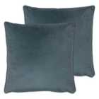 Evans Lichfield Opulence Twin Pack Polyester Filled Cushions Petrol