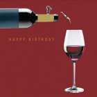 Diving Into Wine Glass Birthday Card