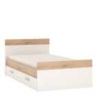 4Kids Single Bed With Under Drawer In Light Oak And White High Gloss (Lilac Handles)