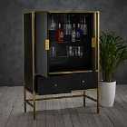 LPD Furniture Monaco Wine Cocktail Cabinet Black