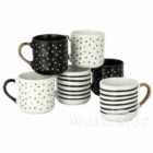 6-Piece Stripe and Spots Mugs