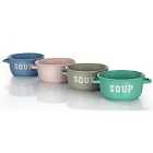 Set of 4 Handled Soup Bowls - White