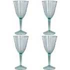 Set Of 4 Recycled Effect Wine Glasses