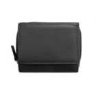 Washed Martina Collection Purse With Popper Fastener - Black