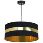 Milagro Pendant Lamp Palmira Black / Gold 1 x E27 60W