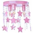 Milagro Ceiling Lamp Star 3 x E27 Pink
