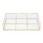 3 Compartments Clear Glass Makeup Organiser