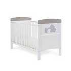 Obaby Grace Inspire Cot Bed Me And Mini Me Elephants - Grey