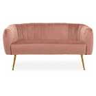 Luxe Two Seater Pink Velvet Sofa