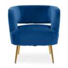Boutique Blue Velvet Accent Chair