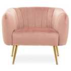 Larissa Pink Velvet Accent Chair