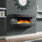 Livingandhome Electric Fire Suite Fireplace with Matte Black LED Surround Set 7 Flames Color with WiFi Remote Control 52 Inch