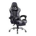 Neo Grey Fabric Computer Office Gaming Chair With Message Function & Footrest