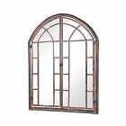 Mirroroutlet Home & Garden Arched Shaped Metal Garden Mirror Giving A Window Effect With Opening Doors