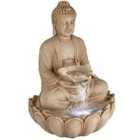 The Outdoor Living Company 86cm Buddha Water Feature with White LEDs - Sandstone effect
