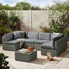 Furniture Box Orlando Grey Rattan 6 Seat Modular Outdoor Sofa