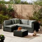 Furniture Box Orlando Black Rattan 4 Seat Outdoor Sofa