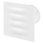 Awenta 125mm Timer VERTICO Extractor Fan White ABS Front Panel Wall Ceiling Ventilation