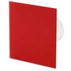 Awenta 100mm Timer Extractor Fan Matte Red Glass Front Panel TRAX Wall Ceiling Ventilation